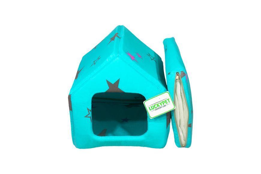 Будиночок-лежак Lucky Pet Джессі Бірюзовий, 26x27x27 211947 фото