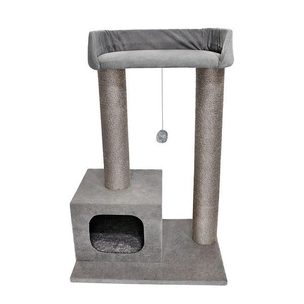 Дряпка Lucky Pet будинок "Грот-Хаус" сезаль сіра , тканина сіра, 44х57х82.5 см 61141 фото