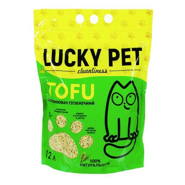 Наповнювач Lucky Pet з тофу для котячого туалету з ароматом зеленого чаю, 12 л 53149 фото