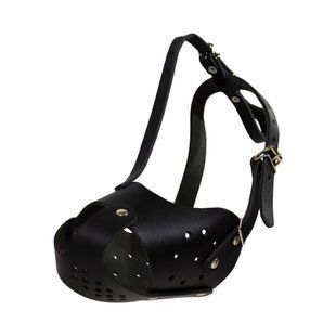 Намордник шкіряний суцільний "Стафф" чорний Lucky Pet, 28см/9см 192140 фото