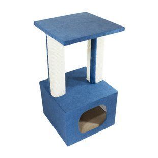 Дряпка Lucky Pet будинок "Грот Люкс" 33х33х64см, синій 555748 фото